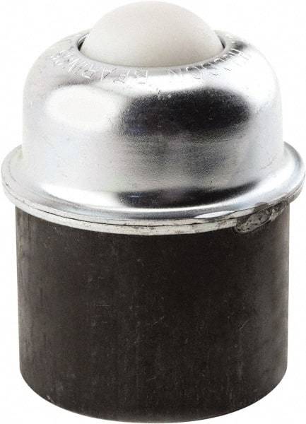 Hudson Bearing - 1-1/2 Inch Diameter, Round, Nylon Ball Transfer - 3 Inch Overall Diameter, 1.8125 Inch Mount Height, 250 Lb. Capacity - Industrial Tool & Supply