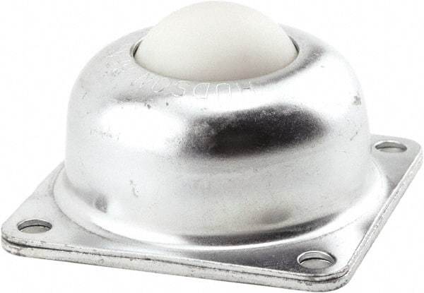 Hudson Bearing - 1-1/2 Inch Diameter, Square, Nylon Ball Transfer - 1.1875 Inch Mount Height, 250 Lb. Capacity - Industrial Tool & Supply