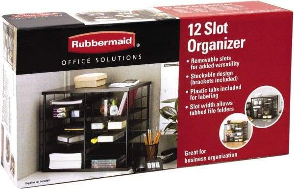 Rubbermaid - Black Document Organizer - Wood, MDF, Laminate - Industrial Tool & Supply