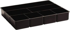 Rubbermaid - 7 Compartment, 15 Inch Wide x 11.73 Inch Deep x 2-1/2 Inch High, Drawer Organizer - Plastic, Black - Industrial Tool & Supply