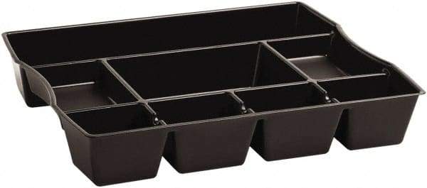 Rubbermaid - 8 Compartment, 14.86 Inch Wide x 11.88 Inch Deep x 2-1/2 Inch High, Drawer Organizer - Plastic, Black - Industrial Tool & Supply