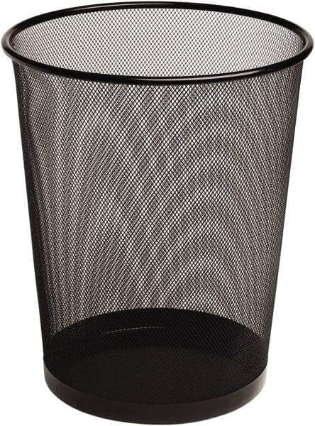 Rubbermaid - 2 Gal Black Round Trash Can - Metal, 14-3/16" High x 11.69" Long x 11.69" Wide - Industrial Tool & Supply