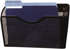 Rolodex - 13.96" Wide x 10.28" High x 3.27" Deep Mesh Metal Document Organizer - 1 Compartment, Black, 13" Wide Compartment - Industrial Tool & Supply