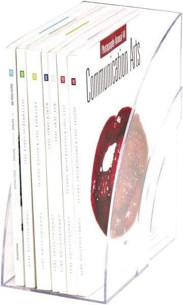 Rolodex - 5.3" Wide x 9" High x 11" Deep Plastic Magazine Stand - 1 Compartment, Clear, 5" Wide Compartment - Industrial Tool & Supply