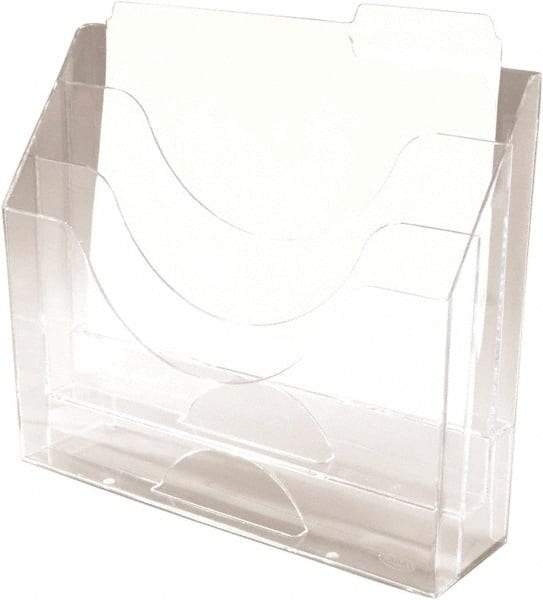 Rolodex - 13.44" Wide x 11-1/2" High x 3.8" Deep Plastic Document Organizer - 3 Compartments, Clear, 13" Wide x 3" High Compartment - Industrial Tool & Supply