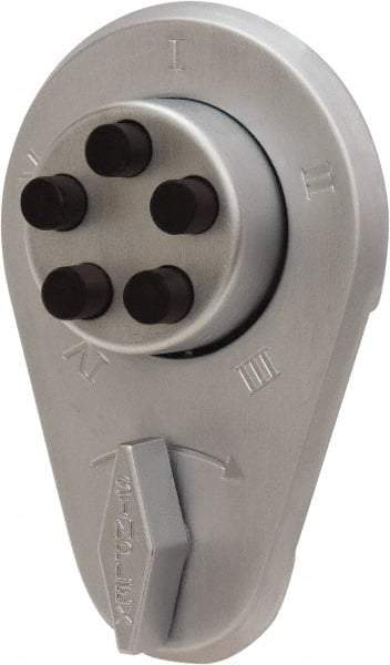 Kaba Access - 1-3/4 to 2-1/8" Door Thickness, Satin Chrome Finish, Push Button Deadbolt - Nonhanded Handling, Combination Override, Keyless Cylinder - Industrial Tool & Supply