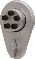 Kaba Access - 1-3/8 to 1-1/2" Door Thickness, Satin Chrome Finish, Push Button Deadbolt - Nonhanded Handling, Combination Override, Keyless Cylinder - Industrial Tool & Supply