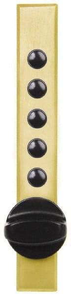 Kaba Access - 3/4" Body Diam, 20 GA. Metal Deck" Max Thickness, Push Lock - Screw Fastening Style, Satin Brass Coated - Industrial Tool & Supply