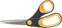 Ability One - 4" LOC, 8" OAL Titanium Scissors - Ambidextrous, Straight Handle, For Sticky Residues - Industrial Tool & Supply