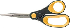 Ability One - 4" LOC, 8" OAL Titanium Scissors - Ambidextrous, Straight Handle, For Sticky Residues - Industrial Tool & Supply