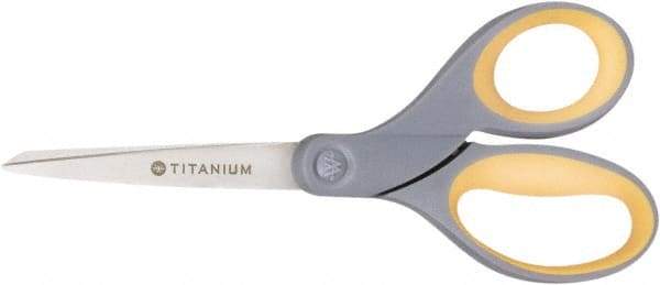 Ability One - 4" LOC, 7" OAL Titanium Scissors - Ambidextrous, Straight Handle, For Sticky Residues - Industrial Tool & Supply