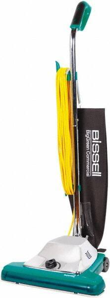 Bissell - Single Motor Upright Vacuum Cleaner - 16" Cleaning Width, 7.25" Amps, Ergonomically Looped Handle, Green & Black - Industrial Tool & Supply