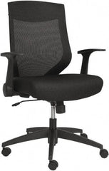 ALERA - 36-5/8 to 42-7/8" High Mid Back Chair - 26" Wide x 22-1/2" Deep, Fabric Mesh Seat, Black - Industrial Tool & Supply