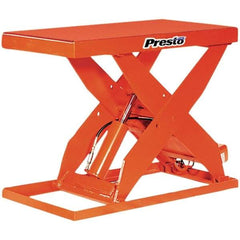 Presto Lifts - 4,000 Lb Capacity Hydraulic Scissor Lift - 7-1/4" to 43" Lift Height, 48" Platform Length x 24" Platform Width, 24" OAL - Industrial Tool & Supply