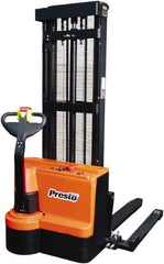 Presto Lifts - 2,200 Lb Capacity, 125" Lift Height, Battery Operated Power Stocker Lift - Industrial Tool & Supply