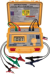 Extech - Digital LCD Display, 0.002 Megohm Electrical Insulation Resistance Tester & Megohmmeter - Powered by AA Battery - Industrial Tool & Supply