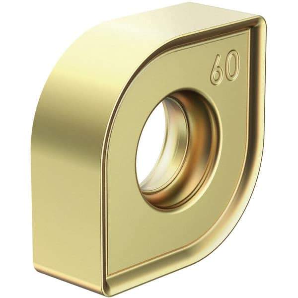 Kennametal - SNHJ334 GDH Grade KCSM40 Carbide Milling Insert - TiN Finish, 4.52mm Thick, 10mm Inscribed Circle, 1.59mm Corner Radius - Industrial Tool & Supply