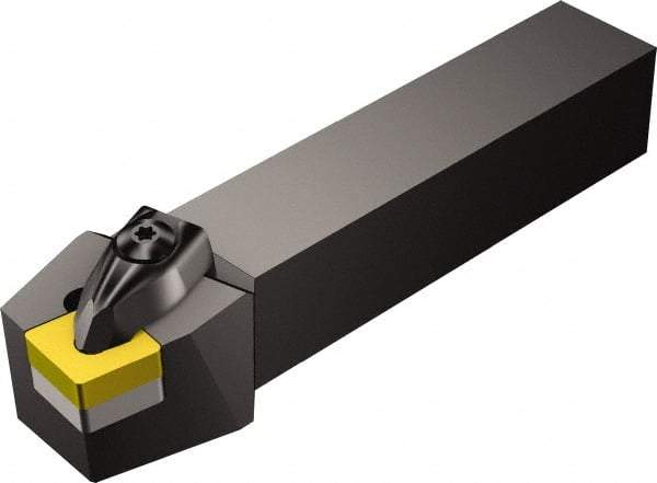 Sandvik Coromant - DCRN, Left Hand Cut, 15° Lead Angle, 1-1/4" Shank Height x 1-1/4" Shank Width, Negative Rake Indexable Turning Toolholder - 6" OAL, CNMG 12 04 08 Insert Compatibility, Series T-Max P - Industrial Tool & Supply
