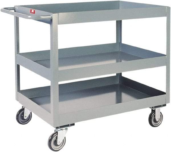 Jamco - 1,200 Lb Capacity, 30" Wide x 24" Long x 39" High Deep Shelf Cart - 3 Shelf, Steel - Industrial Tool & Supply