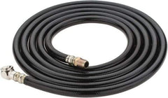 PRO-SOURCE - 1/4" ID x 1/2" OD 10' Long Air Tank Hose - Tire Chuck Ends, 300 Working psi, 158°, 1/4" Fitting, Black - Industrial Tool & Supply