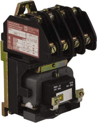 Square D - No Enclosure, 4 Pole, Electrically Held Lighting Contactor - 20 A (Tungsten), 30 A (Fluorescent), 208 VAC at 60 Hz, 4NO Contact Configuration - Industrial Tool & Supply