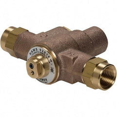 Haws - 1/2" Inlet, 2-5/8" Long x 6-1/8" Wide x 5-1/4" High, Brass Plumbed Wash Station Tempering Valve - Compatible with Combination Drench Shower & Eye/Face Wash Stations - Industrial Tool & Supply