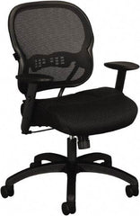 Basyx - 41-3/4" High Mid Back Chair - 27-3/8" Wide x 26-3/8" Deep, Padded Mesh Seat, Black - Industrial Tool & Supply