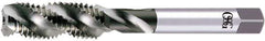 OSG - M6x1.00 Metric, 3 Flute, 50° Helix, Semi-Bottoming Chamfer, Bright Finish, High Speed Steel Spiral Flute STI Tap - Right Hand Flute, 2-23/32" OAL, 0.318" Shank Diam, 1-1/8" Thread Length, 6H Class of Fit, Series S109 - Exact Industrial Supply
