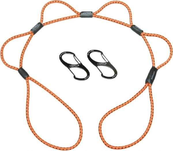Ability One - Bungee Cord with Loop Ends - 3" OAL, Orange - Industrial Tool & Supply