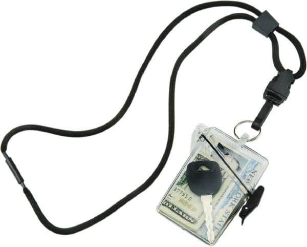 Ability One - Hanging Badge Holder - Black - Industrial Tool & Supply