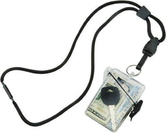 Ability One - Hanging Badge Holder - Black - Industrial Tool & Supply