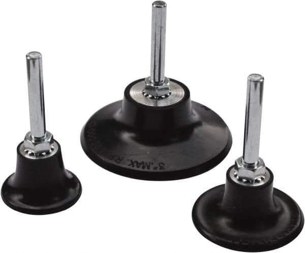 Value Collection - 4" Diam Quick-Change Type R Disc Backing Pad - 1/4" Shank Diam, Medium Density, 10,000 RPM, Roloc TR Compatible - Industrial Tool & Supply