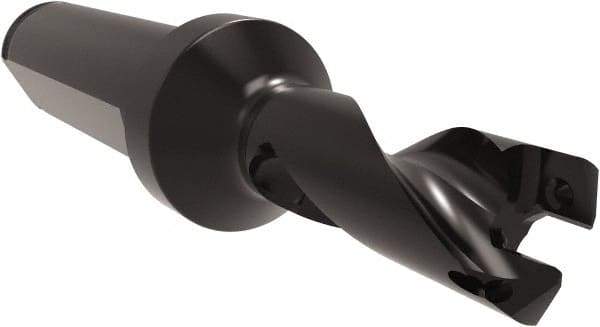 Allied Machine and Engineering - Series 11, 11 to 12mm Diam, 5/8" Diam Straight Shank with Flange, Helical Flute Spade Drill - 5/8" Max Depth, 1-43/64" Body Length, 3-35/64" OAL, Short Length, Through Coolant - Industrial Tool & Supply