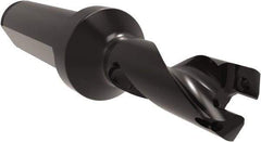 Allied Machine and Engineering - Series 11, 11 to 12mm Diam, 5/8" Diam Straight Shank with Flange, Helical Flute Spade Drill - 5/8" Max Depth, 1-43/64" Body Length, 3-35/64" OAL, Short Length, Through Coolant - Industrial Tool & Supply