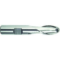 1/2" Dia. - 3-1/4" OAL - HSS-TiN - Ball Nose SE EM - 2 FL - Industrial Tool & Supply