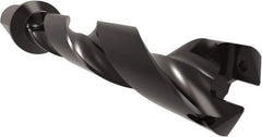 Allied Machine and Engineering - Series 32, 32 to 35mm Diam, 1-1/2" Diam Straight Shank with Flange, Helical Flute Spade Drill - 6-59/64" Max Depth, 8-31/32" Body Length, 11-21/32" OAL, Standard Length, Through Coolant - Industrial Tool & Supply