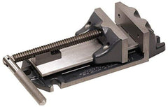 Cardinal Tool - 6" Jaw Opening Capacity x 1-1/2" Throat Depth, Horizontal Drill Press Vise - 4" Wide Jaw, Stationary Base, Rapid Action, 13" OAL x 3" Overall Height, Steel - Industrial Tool & Supply