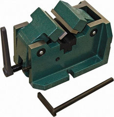 Interstate - 4" Jaw Width, 2-3/8" Max Jaw Opening, Manual Self Centering Vise - 11-27/64" OAL x 7-11/16" OAH - Industrial Tool & Supply
