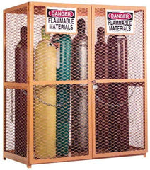 Durham - Gas Cylinder Storage Cabinet - Steel, 60" Wide x 30" Deep x 71-3/4" High - Industrial Tool & Supply