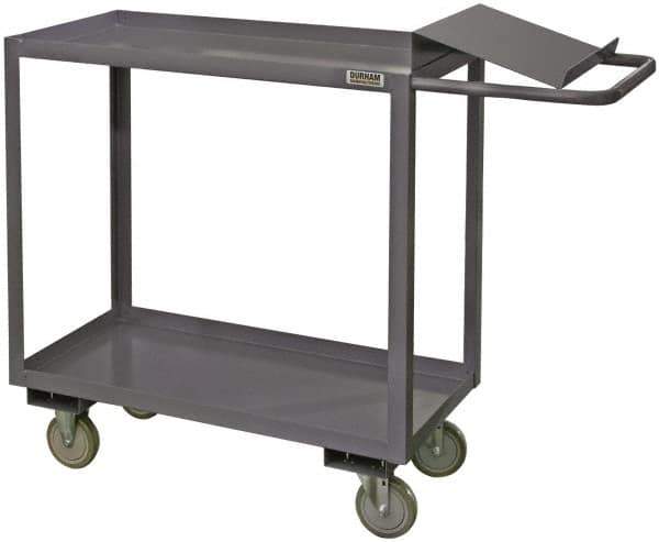 Durham - 1,200 Lb Capacity, 24" Wide x 48" Long x 37-5/8" High Order Picking Cart - 2 Shelf, Steel - Industrial Tool & Supply