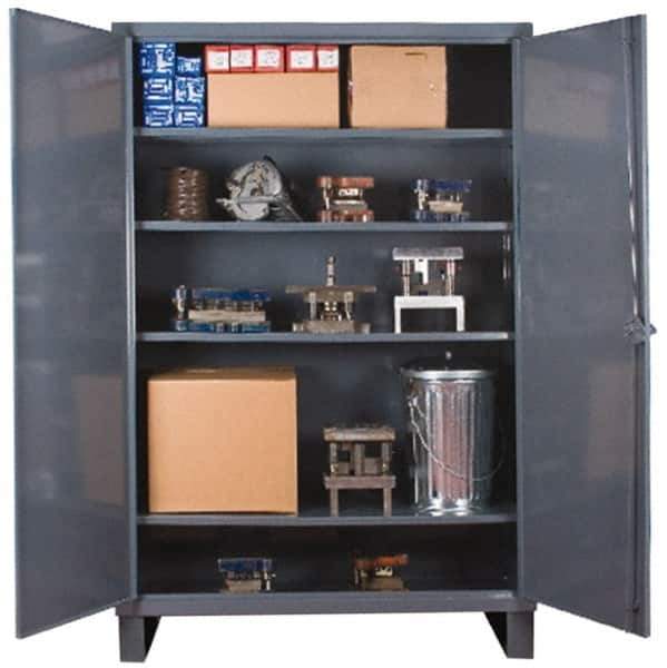 Durham - 4 Shelf Locking Storage Cabinet - Steel, 48" Wide x 24" Deep x 78" High - Industrial Tool & Supply