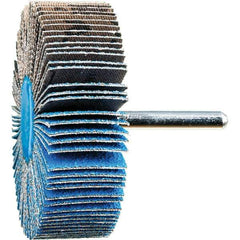 PFERD - 3" Diam x 1" Face Width, Aluminum Oxide Coated Mounted Flap Wheel - 1/4" Shank Mount, 60 Grit, 20,000 Max RPM - Industrial Tool & Supply