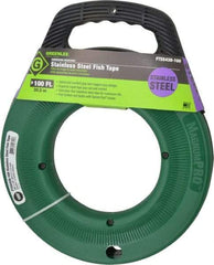 Greenlee - 100 Ft. Long x 1/8 Inch Wide, 0.045 Inch Thick, Stainless Steel Fish Tape - 400 Lb. Pulling Strength, Includes Case - Industrial Tool & Supply
