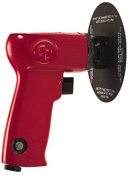 Chicago Pneumatic - 5" Max Disc, 14,000 RPM, Pneumatic Handheld Disc Sander - 21 CFM, 1/4" Inlet, 0.5 hp, 90 psi - Industrial Tool & Supply