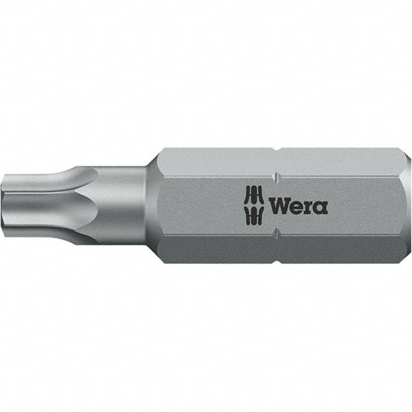 Wera - 1/4" Drive T2 Torx Screwdriver Bit - 1" OAL, Insert Bit - Industrial Tool & Supply