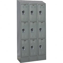 Hallowell - 9 Door, 3 Tier, Ready-Built Wardrobe & Box Lockers - Industrial Tool & Supply