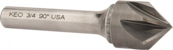 Keo - 3/4" Head Diam, 3/8" Shank Diam, 6 Flute 90° Solid Carbide Countersink - Industrial Tool & Supply