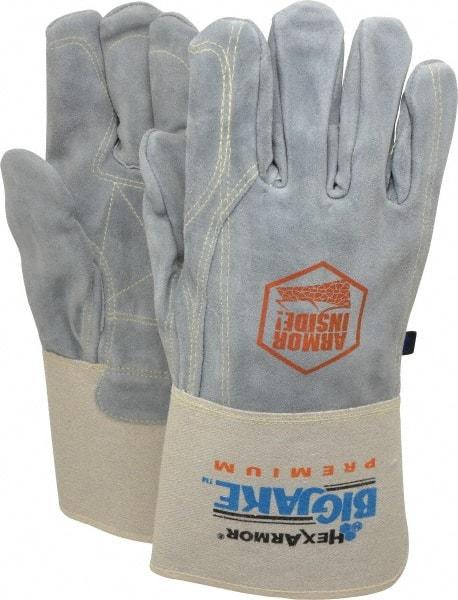 HexArmor - Size XL (10), ANSI Cut Lvl A7, Puncture Lvl 5, Cowhide Cut & Puncture Resistant Gloves - SuperFabric Lining, Safety Cuff, Gray, Paired - Industrial Tool & Supply