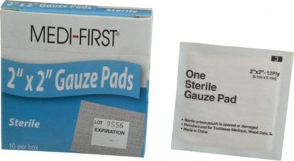 Medique - 2" Long x 2" Wide, General Purpose Pad - Gauze Bandage, Sterile - Industrial Tool & Supply