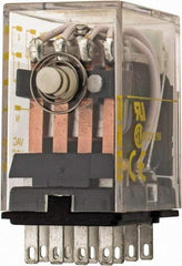 Square D - 2/3 hp at 120/240 Volt, Electromechanical Plug-in General Purpose Relay - 5 Amp at 240 VAC, 4PDT, 120 VAC at 50/60 Hz - Industrial Tool & Supply